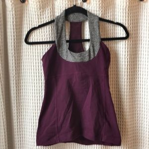 Barely worn lululemon workout top in plum sz 4